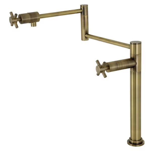 Deck Mount Pot Filler, Antique Brass, Kingston Brass, Mfr#: KS4703DX